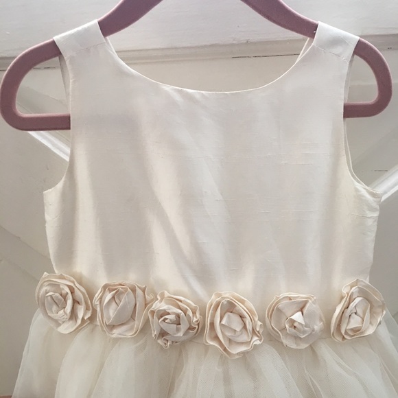Janie and Jack Special Occasion Cream Silk Dress - Picture 2 of 8